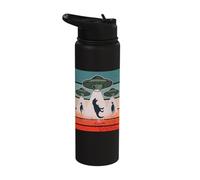 Dinosaurs UFO Alien Abduction Science Fiction Prehistoric Stainless Steel Insulated Water Bottle