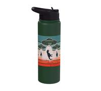 Dinosaurs UFO Alien Abduction Science Fiction Prehistoric Stainless Steel Insulated Water Bottle