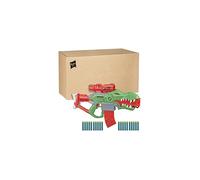 DinoSquad Rex-Rampage Motorised Dart Blaster, 10-Dart Clip, 20 Nerf Darts, 10-Dart Storage - T-Rex Dinosaur Design, Multicolor