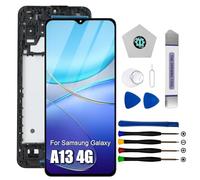 Dinow Screen for Samsung Galaxy A13 4G, Replacement Screen for Samsung A13 LCD Touch A137 A135 Digitizer with Frame (Black)