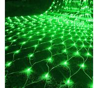 DINOWIN Garden Net Lights Battery Operated 2x3M 192LED Waterproof Net Mesh String Lights 8 Modes Fairy Lights for Indoor Outdoor Christmas Tree Bush Garden Backyard Décor (Green)