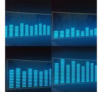 DINOWIN Interior Car LED Light Equalizer Glow Audio Voice-Activated Music Pick Up Rhythm Lights Car Atmosphere Lights (90x25 cm, Blue)