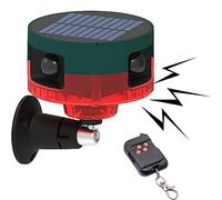 DINOWIN Solar 360 ° PIR Motion Sensor 129db Dog Barking Alarm Wireless Home Security Driveway Alarm Kit with Remote Waterproof DIY Security Alarm for Garage, Farm, Villa, Yard (Red)