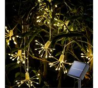 DINOWIN Solar Firework String Lights Waterproof Solar Garden Lights Outdoor Fairy Lights 8 Mode Decorative for Indoor/Outdoor Wedding Patio Yard Christmas (10in1 150LED)