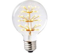 DINOWIN Vintage Decorative Light Bulbs, G95 3W E27 Antique Filament Globe Spiral Design Firework Lights for Christmas Home Party Cafes Bars Decoration Warm White (1pack)