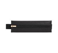 DINSAGE Black Pencil Case with Elastic Book Band, Slim Pencil Case Small Pencil Pouch for Notebook, Portable Pen Case with Zip for School Office College (Black)