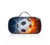 DINSAGE Pencil Case for Boys,Black Football School Pencil Cases, Large Capacity Special Pencilcase with Zipper, Gaming Aesthetic Pencils Box for Kids with Compartments,Back to School Plain Supplies