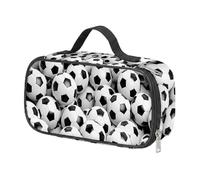 DINSAGE Pencil Case for Boys,Black Football School Pencil Cases, Large Capacity Special Pencilcase with Zipper, Gaming Aesthetic Pencils Box for Kids with Compartments,Back to School Plain Supplies