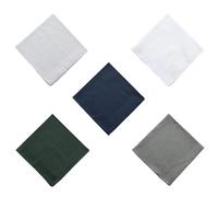 DINSOAVR Handkerchief,5PCS Handkerchief Towel Plain Bandanas for Men Square Kerchief Cotton Bandanas Handkerchiefs Pocket Towel Set 16''