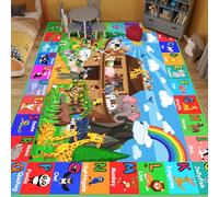 DINSUMRUG ABC Kids Rug for Playroom 200×150 CM Noah's Ark Animals Rug Baby Play Mat Alphabet Mat Shape Color Classroom Carpet Kids Playroom Early Learning Carpet for Preschool Toddlers Tummy Time