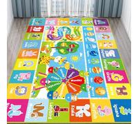 DINSUMRUG Kids Rug for Playroom, Baby Playmat with Alphabet, Month, Weather, Week and Shapes ABC Educational Rug, Play Carpet for Bedroom Classroom (200X150 CM, Ferris Wheel)