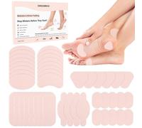 DINSUMRUG Moleskin Adhesive Pads for Feet, Blister Prevention Padding Kit 6 Shapes, Blister Bandages Mole Skin Patch Tape Stickers for Heel Shoe Reduce Friction (Pink, (9 Sheets, 44 Pieces Total))