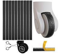 DINTSTYLE Luggage Wheels Covers Silicone, Suitcase Wheel Covers, Cuttable Silicone Luggage Wheel Protector, Silent Noise Reduction Shock for Spinner Wheel Suitcases or Office Chair Caster, P Black8x