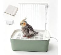 DINTSTYLE Parrot Bathtub Bird Automatic Bath Shower,Small Bird Shower Fountain Indoor Bathtub with Running Water, Contains USB and Pump,for Small Pet Birds, Cockatiel, Conure, Budgie, Lovebird(Small)