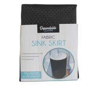 DINY Home & Style Essentials Black Fabric Sink Skirt Mosaic Stitch Black Self Stick Adhesive