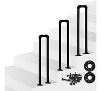 DIOB Handrails for Outdoor Steps, Metal Wrought Iron Stair Railing Safety Transitional Handrail with Installation Kit for Garden, Porch, Garage and Yard (Size : 95cm(3.1ft))