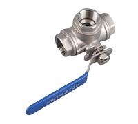 Dioche 1" 3 Way T1pc Stainless Steel SUS304 Three Way T Type Ball Valve DN20 - Durable & Rust-Resistant Control Valve for Water & Oil