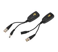 Dioche 1 Pair 5MP High Definition Video Power Balun Transceiver Twisted Pair Transmitter for CCTV Security Camera System ABS Plastic 12V48V