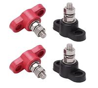 Dioche 1 Post Gro4Pcs Battery Terminal Blocks 12V 24V Safe Power Distribution Terminal Block for Heavy Duty Wiring - Ideal for RVs, Trucks, Ships, and More