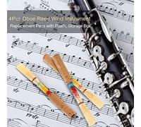 Dioche 1008bms Ob4Pcs Oboe Reeds with Plastic Storage Box - Wind Instrument Replacement Parts for Superior Sound Performance and Protection