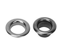 Dioche 100PCS Grommet Eyelets 100PCS 6mm Brass Double-Sided Eyelet Grommets for Clothing, Bags, Belts & Shoes Craft - Available in Bronze, Gold, Silver & Gun Color (Silver Black)