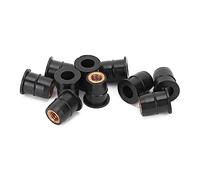 Dioche 10PCS M6x0.8mm Rubber Captive Brass Well Nut for Motorcycle ATV Windscreens Body