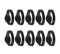 Dioche 10pcs RFID Wristband, 125Khz RFID Bracelet Silicone Access Control Wristband for Hotel Swimming Pool Sauna Room (Black)
