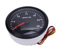 Dioche 110mm 4-3/8in Tachometer with Hour Meter, 7 Color Backlight, DC 9-32V, 3000RPM Gauge for Car, Yacht, RV, Boat, Truck, Dial, Bezel, CXA003B (Black Dial Black Bezel CXA003B)