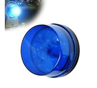 Dioche 12V Blue LED Emergency Strobe Light - 15-LED High-Intensity Beacon Alarm with Modern Round Design, IP67 Waterproof & Wide-Voltage Input for Vehicles, Trucks, RVs, and Industrial Use
