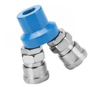 Dioche 2 Way Splitter 1/4" C Type Japanese Pneumatic Quick Fitting Connector 3 Way Chrome Plated Metal Air Pump Accessory for Safe & Dependable Connections (Round 2)