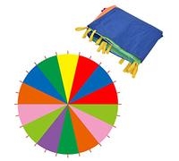 Dioche 20 Foot Parachute Kids Multi-Color Parachute - 6M Outdoor Game for Enhanced Teamwork & Physical Development - Durable Oxford Fabric Play Toy for Children (6M / 19.69ft)