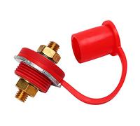 Dioche 250A Battery Terminal Connector 3/8in Strong Strength Brass Stud Terminal for Car RV Boat - Rustproof and for Secure Power Connections (Red)