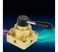 Dioche 3 PositionHV-02 Pneumatic Hand Lever Valve - 3 Position 4 Ways - Aluminum Construction - 1.5-8kgf/cm² - Durable Plastic Lever - Easy Installation
