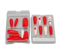 Dioche 30 Pieces Christmas Fake Nails, Self Adhesive Full Wraps Artificial Polish False Nails with Stylish Unique Design, for Women Girls Party Wedding Dating Daily Life (Type 1)