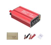 Dioche 300W 12V DC to AC Automotive Conversion Power Supply with QC3.0, PD65W Charging Port, 18W USB-A Fast Charging, and Intelligent Cooling Fan (Red)