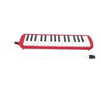 Dioche 32 Key Beginner Melodica By IRIN - Compact Wind Musical Instrument with Safe Plastic Construction and Cornet Mouthpiece for Music Training - Black (Red)