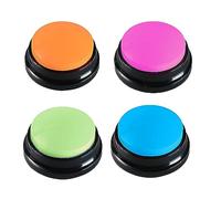 Dioche 4 Color Voice Recording Dog Buttons - 30s Interactive Recordable Communication Buzzer Set for Pet Training - Engaging & Easy-to-Use Training Tools