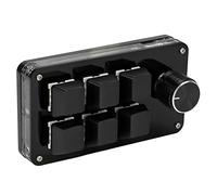 Dioche 4 Key Keyboard One Handed Mechanical Keyboard Mini Gaming Keypad with Shortcut Programmable Keys and Knob Function - Blue Switch, Full OS Compatibility (All Black)