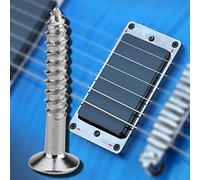 Dioche 40 Pcs Silver Humbucker Pickup Screws Set Kit with Ring Surround for Electric Guitars - Standard Sized Mounting Screws for Easy Installation (Silver)