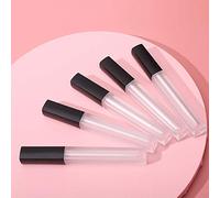 Dioche 50pcs Refillable Lip Gloss Bottles Empty Lip Oil Tubes DIY Gloss Containers with Soft Brush for Professional Salon Home Use Plastic 4.5ml