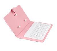 Dioche 7" Key BoaUniversal Wireless Keyboard Flip Case with Stand for, IOS Phones - Lightweight PU Leather Cover, Compatible with 4.5''-6.8'' Phones (Pink)