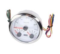 Dioche 85mm 3 in Speedometer, 3000rpm Tachometer, 8 to 16V Voltmeter & 7 Colors Backlight E-/4-/2-3/4-F Fuel Gauge for Trucks, RVs, Boats, and Vehicles (White Dial Silver Bezel CX8292)