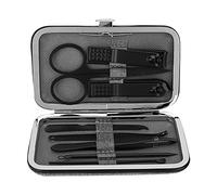 Dioche 8PCS STAINLESS STEEL MANICURE TOOL SET NAIL CLIPPERS NAIL FILE PIMPLE REMOVAL NEEDLE KIT FOR HOME TRAVEL PINK BLACK GRAY (Gray)