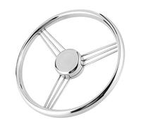 Dioche 9-Spoke Marine Boat Steering Wheel, Stainless Steel, 13-/2 Inch Diameter, Polished Yacht Accessory for Enhanced Comfort and Control, Easy Installation