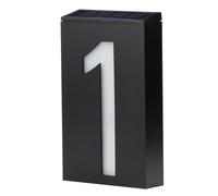 Dioche Address NuOutdoor Solar Power LED Number Sign Light | Energy Efficient Address Sign for House, Hotel, and Store | 6 Bright LED Lights | Weather Resistant | Easy Installation (Number 1)