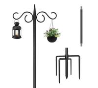 Dioche Adjustable Ram's Horn Hooks - Feeding Poles on Both Sides, Suitable for Flower Baskets, Lanterns, and Bird Nests, Perfect for Decorating Your Backyard and Garden - Available in (193cm)