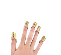 Dioche Adjustable Reusable French Nail Forms Extension Professional Aluminum Nail Art for Gel Acrylic Nail Building Salon Home Use Gold Silver 5Pcs (Golden)