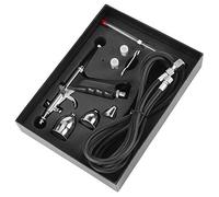 Dioche Airbrush Set, Airbrush Gun, Split Design, Airbrush Kit with Adapter, 0.3 mm, 0.5 mm, 0.8 mm Nozzle, Suitable for Colour Models, Leather Clothing, Car Painting