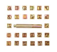 Dioche Alphabet Leather 1/2 Inch 13mm Metal Stamping Kit with Retro Design, 26-Letter Tool for Keychain Making, Easily Customize Your Name and, Suitable for Various Metal