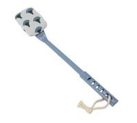 Dioche Back Scrubber Back Long-Handled Ergonomic Exfoliating Bath Brush with Scrubber and Replacement Washcloth (Blue)